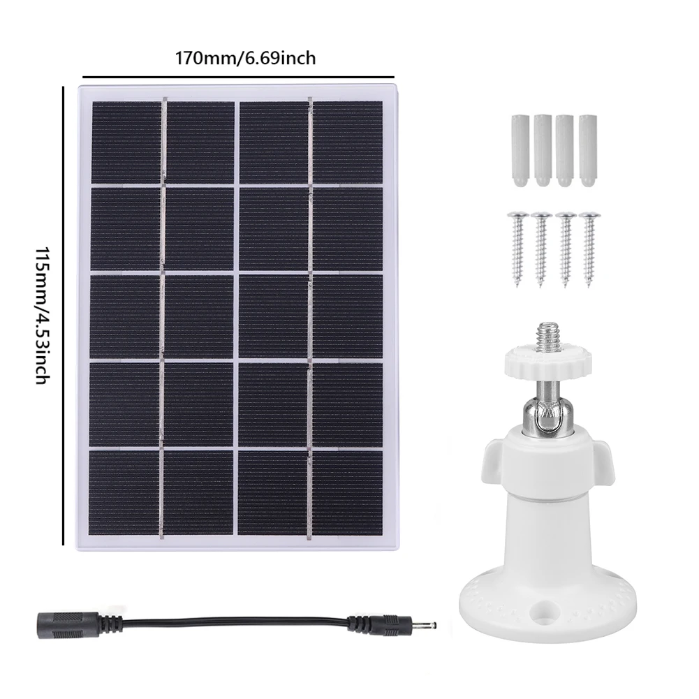 DC 3.5/5.5mm 10W Solar Panel Charger for Ring Camera Ring Spotlight Cam Waterproof Solar Panel Kit with 9.8ft Charging Cord