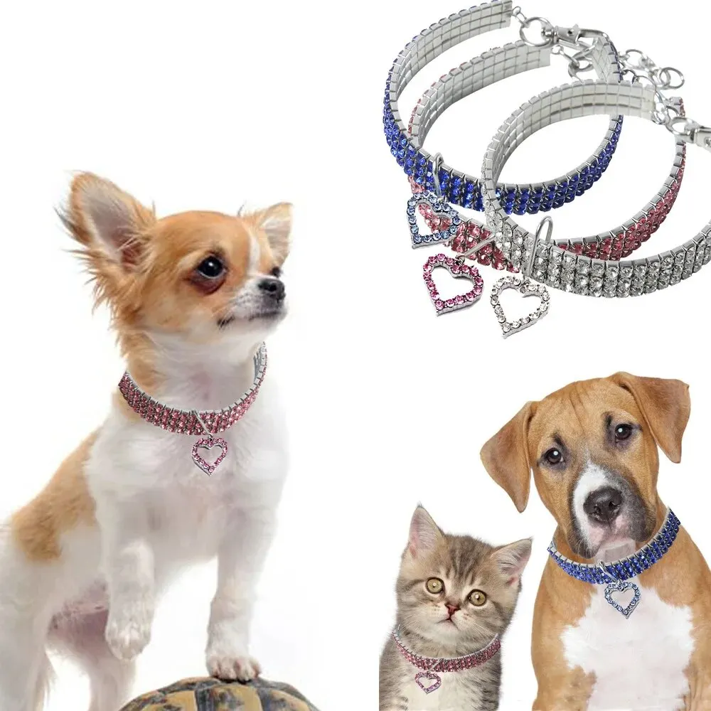 Collar con forma de corazón para mascotas, decoración bonita para gatos y perros, 1 unidad