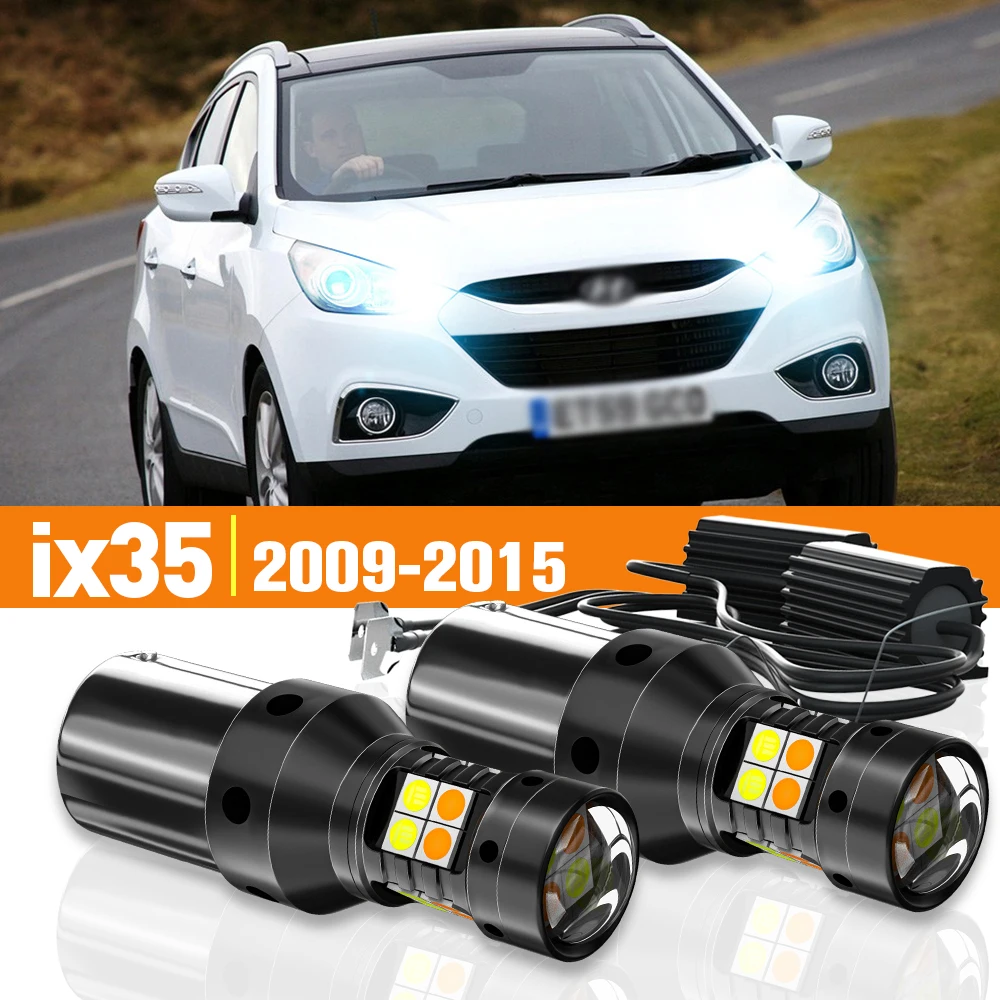 

2x LED Dual Mode Turn Signal+Daytime Running Light DRL For Hyundai ix35 2009-2015 2010 2011 2012 2013 2014 Accessories Canbus