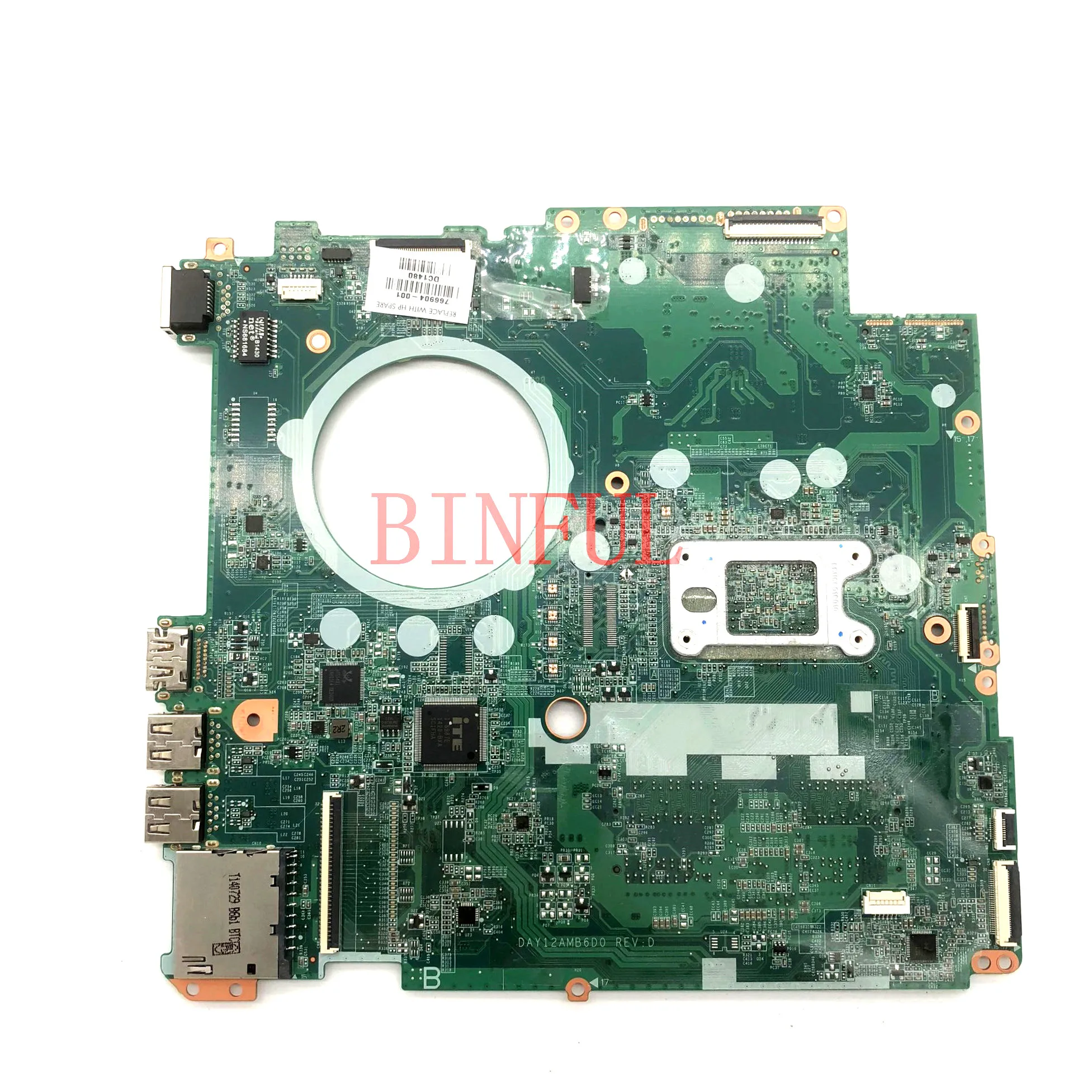 Imagem -02 - Mainboard para hp 15-f Laptop Motherboard Day12amb6d0 com Sr1w2 N3530 Cpu Hm76 100 Completo Testado 767419501 767419001 767491601