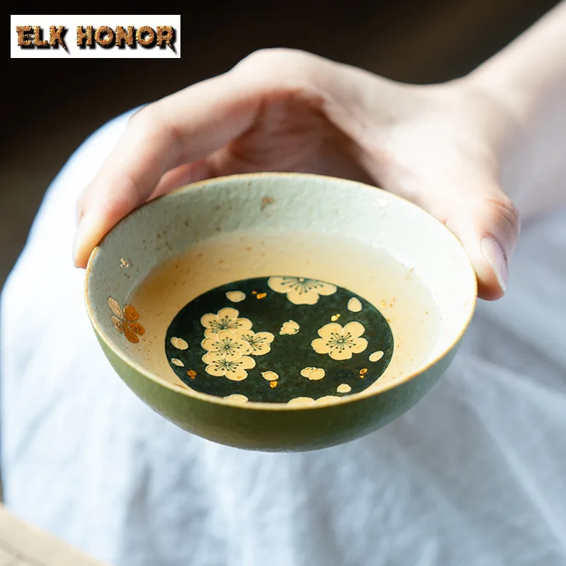 100ml Bishan Green Plum Blossom Pu'er Teacup Traditional Tea Bowl Water Jug Tea-tasting Smelling Cup Jianzhan Master Cups Tea