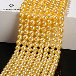 High Quality Imitation Golden Shell Pearl Beads 4 6 8 10mm Loose Spacer Bead For Jewerly Making Diy Necklace Bracelet Accessory