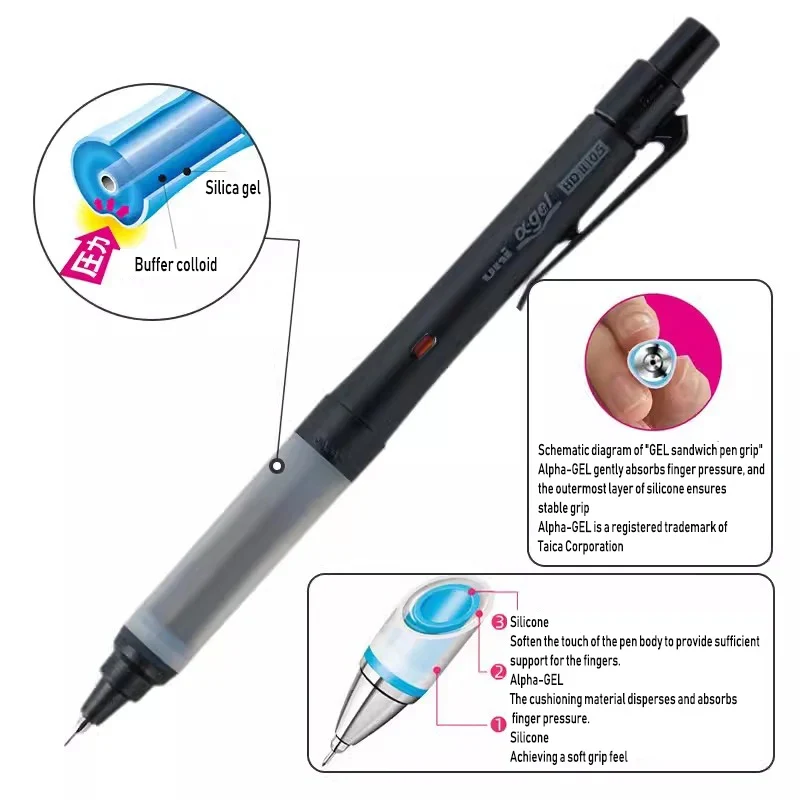 New Uni Alpha-Gel Switch M5-1009GG Mechanical Pencil Hold & Kuru