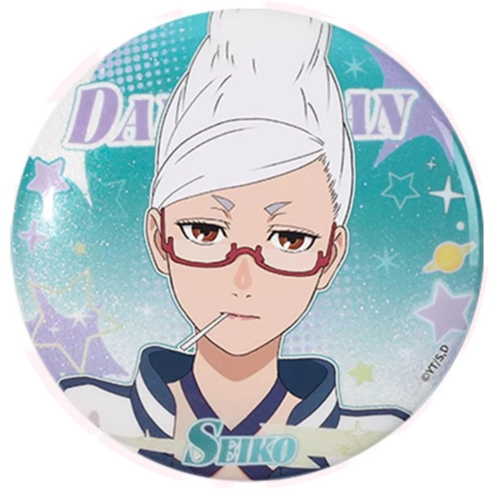 58mm Anime DAN DA DAN Takakura Ken Ayase Seiko Enjōji Jin Shiratori Aira COSTUME Cosplay Distintivo Pin SPTE Spilla in banda stagnata ﻿   Prop