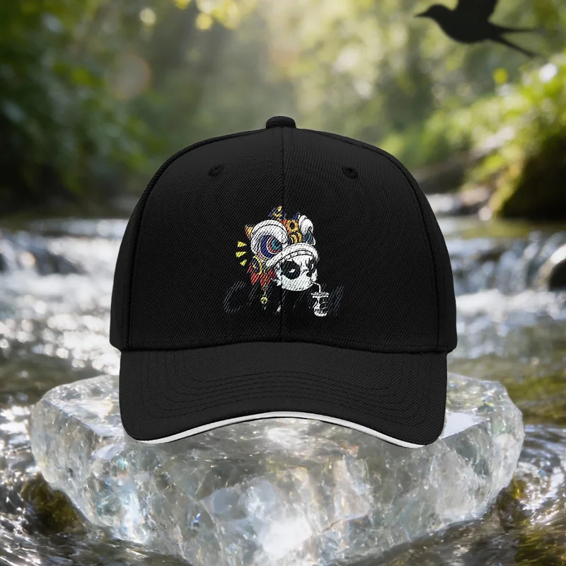 Unique Cartoon Drinking Beverage Sandwich Baseball Cap, Unisex, Simple, Lightweight, and Adjustable Outdoor Sun Hat, Ideal Gift