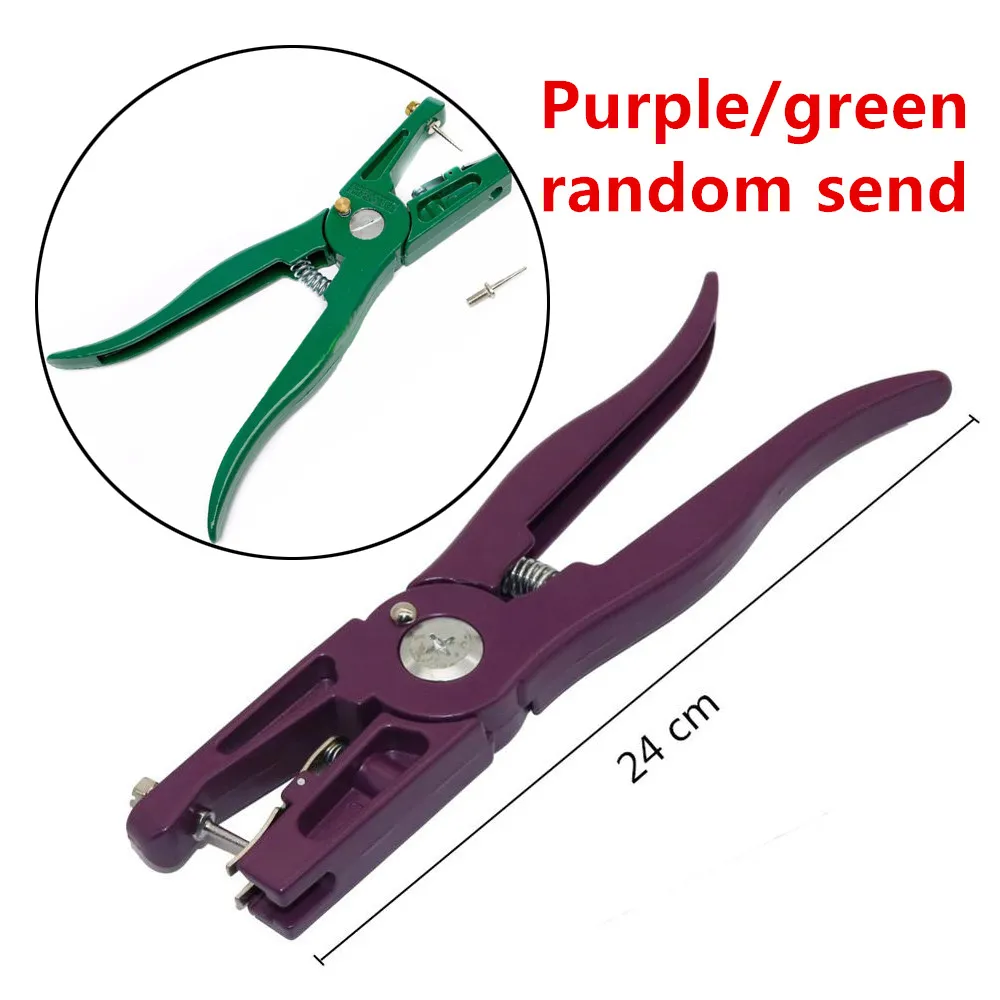 Pig Cattle Sheep Ear Tag Mounting Pliers Free 10 Pcs Spare Pin Farm Animal Identification Plate Mounting Pliers