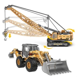 Diecast Mini trattore escavatore gru Bulldozer giocattolo ragazzo auto veicolo giocattoli modelli dumper lega + plastica educazione all'ingrosso