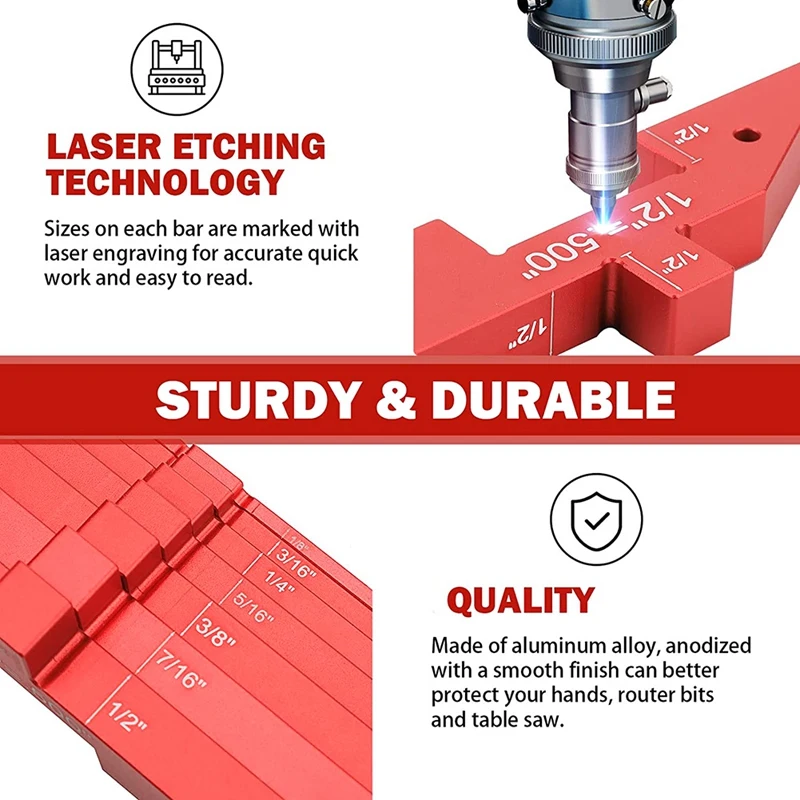 7Pcs Aluminum Precision Setup Blocks Height Gauge Set For Router Table Saw Accessories And Angle Woodworking Set Up