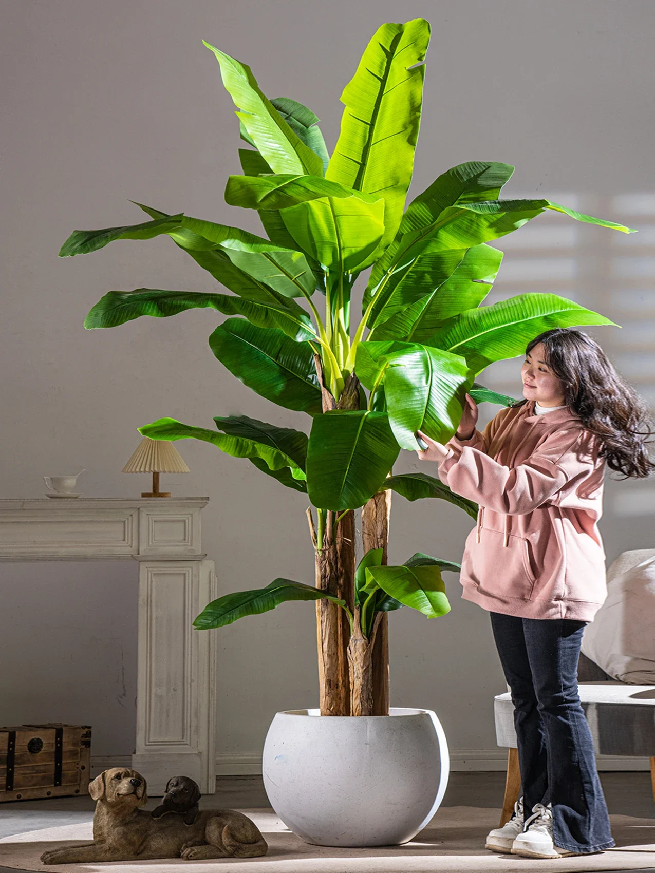 Sen Yicheng high-end light luxury large-scale simulated plantain tree plant bionic fake tree green plant indoor living room land