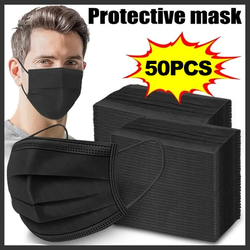 Imagem -01 - Máscaras Pretas Máscaras Faciais de Camadas Derreter o Pano Soprado Máscaras de Proteção Anti-poeira Descartáveis Earloops Máscara de Boca Mascarillas mascaras pretas mascaras faciais de camadas derreter o pano soprado mascaras de protecao anti poeira descartaveis earloops mascara de boca mascarillas 01