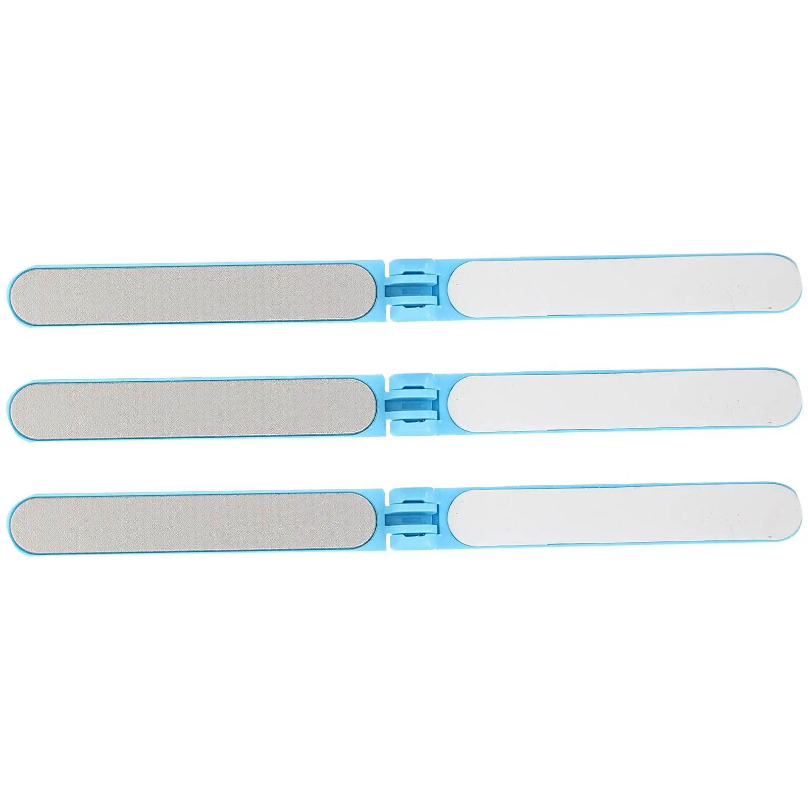 

3pcs Dual Sided Nail Files Portable Foldable Manicure Tools Compact Blue Nail Care Supplies Salon Quality Filing Polishing