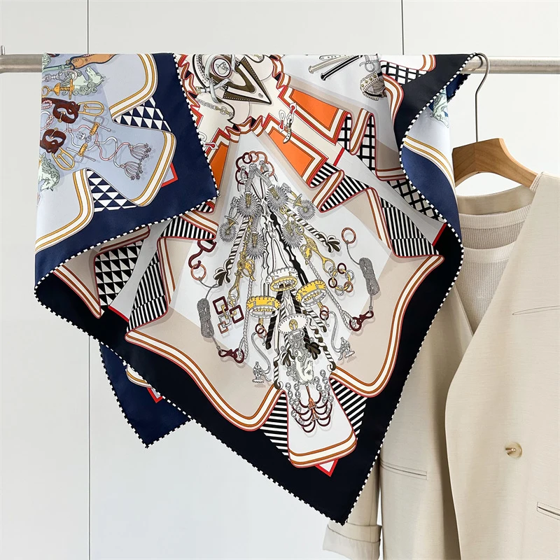 

Two Faced Twill Silk Scarf Women Hand Rolled Bandanas Accessories Luxury Designers Shawls Hair Neck Scarves Foulard Femme