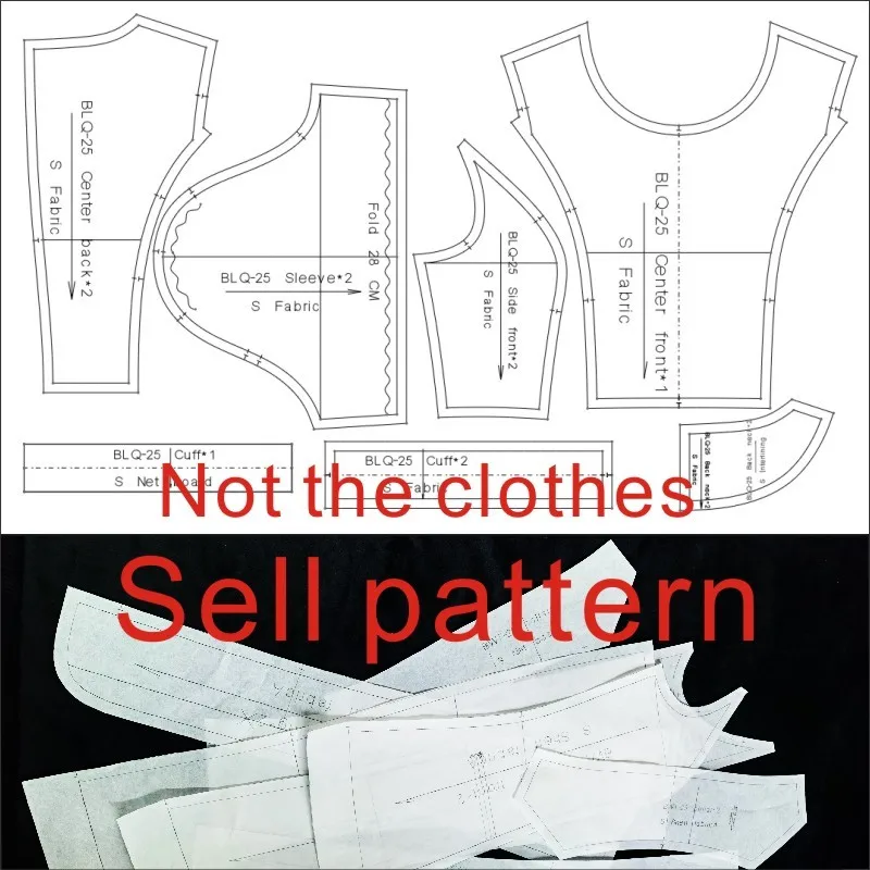 Clothing pattern women\'s mid-length double-sided woolen coat cutting effect drawing 1:1 physical pattern BFY-380