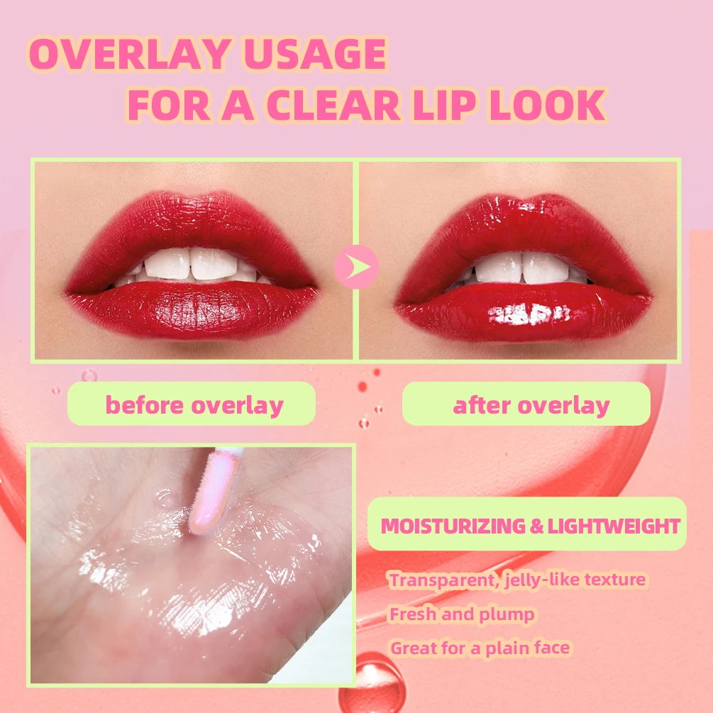 QIBEST Frucht-Lippenbalsam, Öl, Lippen-Make-up, feuchtigkeitsspendendes Lippenöl, aufpolsternd, langlebig, sexy Lipgloss, Lippenstift, Grundierung, Kosmetik