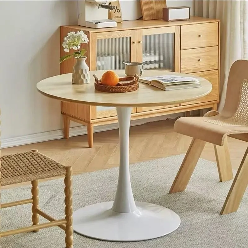 

#Scandinavian Vintage Solid Oak Wood Round Dining Table Modern Coffee Table Design for Hotels Small Size Color Available