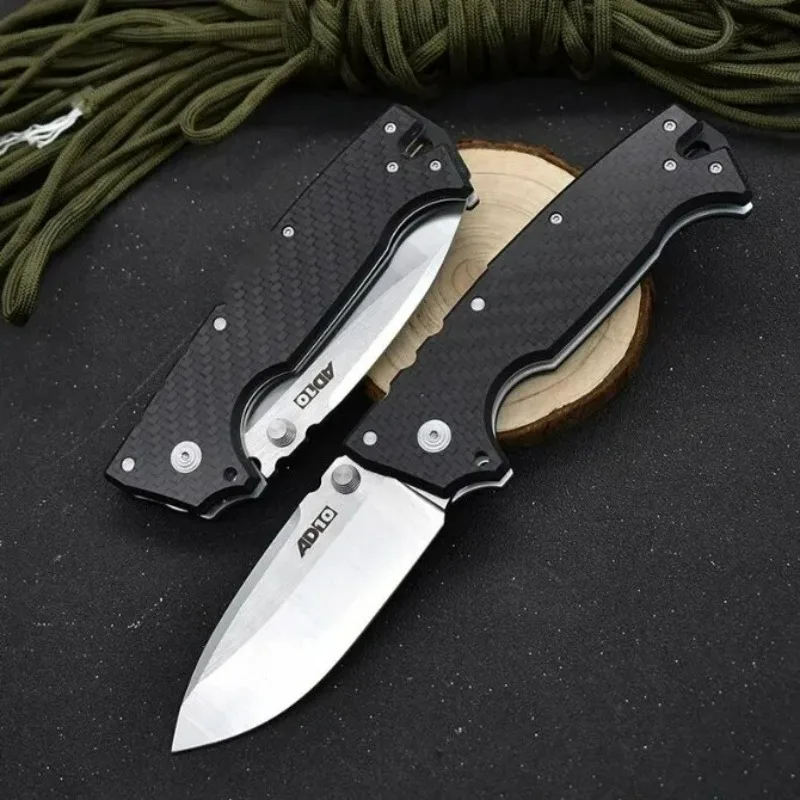 

AD10 AD-10 M390 Blade Carbon Fiber Handle Pocket Folding Knife Cutting Hunting Tactical Survival Tool Camping Knives