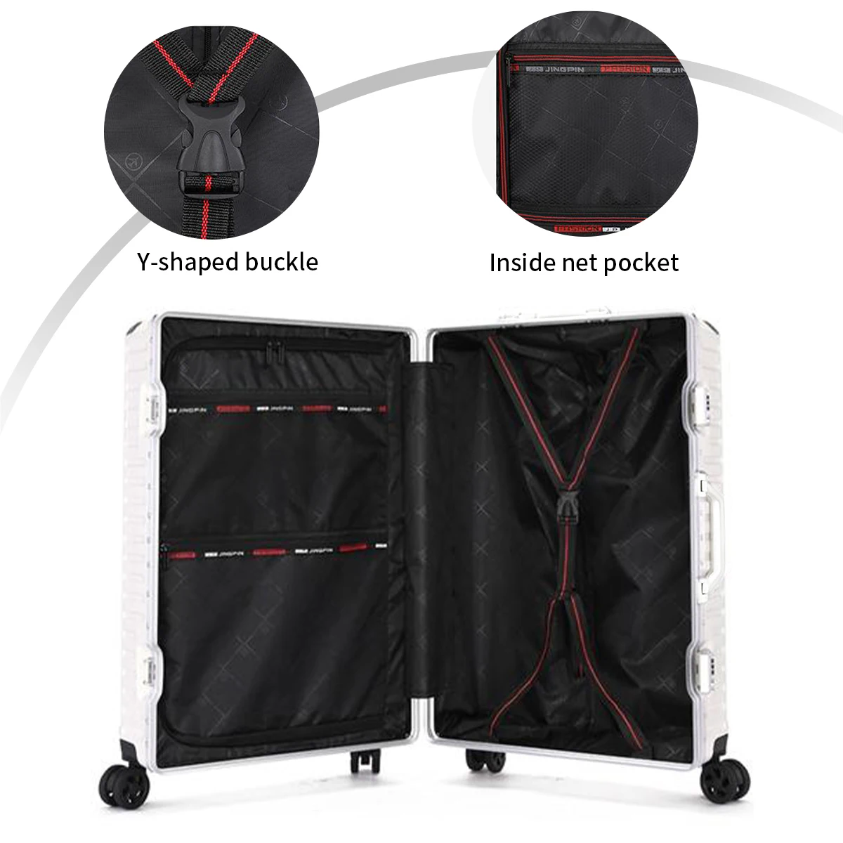 Großer Koffer, Trolley-Koffer, Handgepäckkoffer, robust und langlebig, geeignet für Studenten, unisex, kann mit einem multifunktionalen Rucksack oder einer Arbeitstasche kombiniert werden. – Detail 8