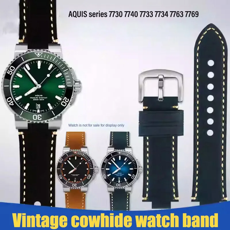 New strap For Oris AQUIS series 7730 7740 7733 7734 7763 7769 Cowhide watch band Men‘s modification bracelet watch accessories