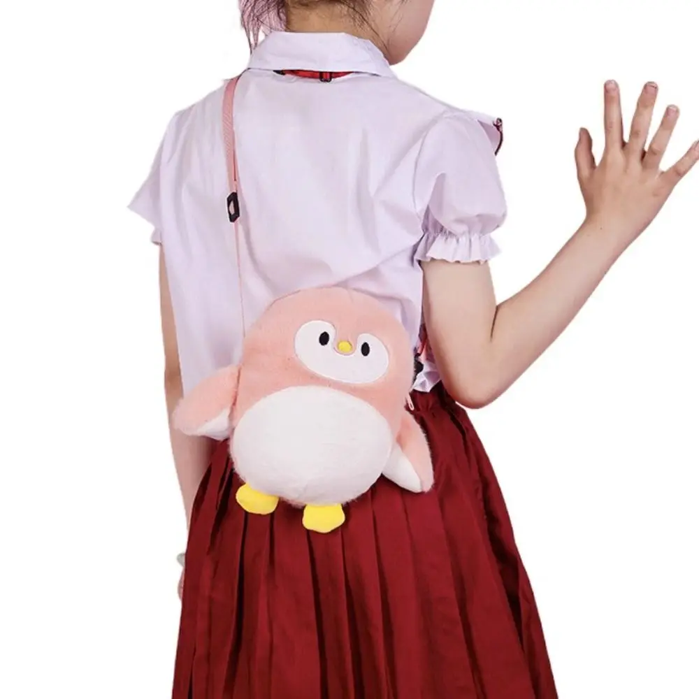 

Doll Toy Penguin Messenger Bag Cartoon Korean Style Plush Shoulder Bag Zipper Adjustable Shoulder Strap Crossbody Bag Gift