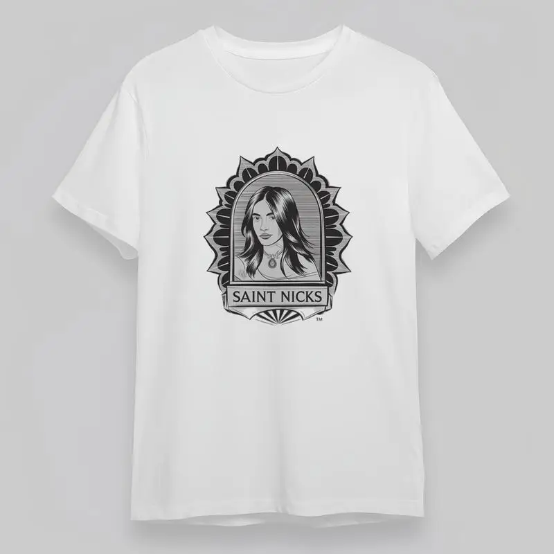 

Women'S Classic T Shirt Elegant Woman Portrait Saint Nicks Design Cotton