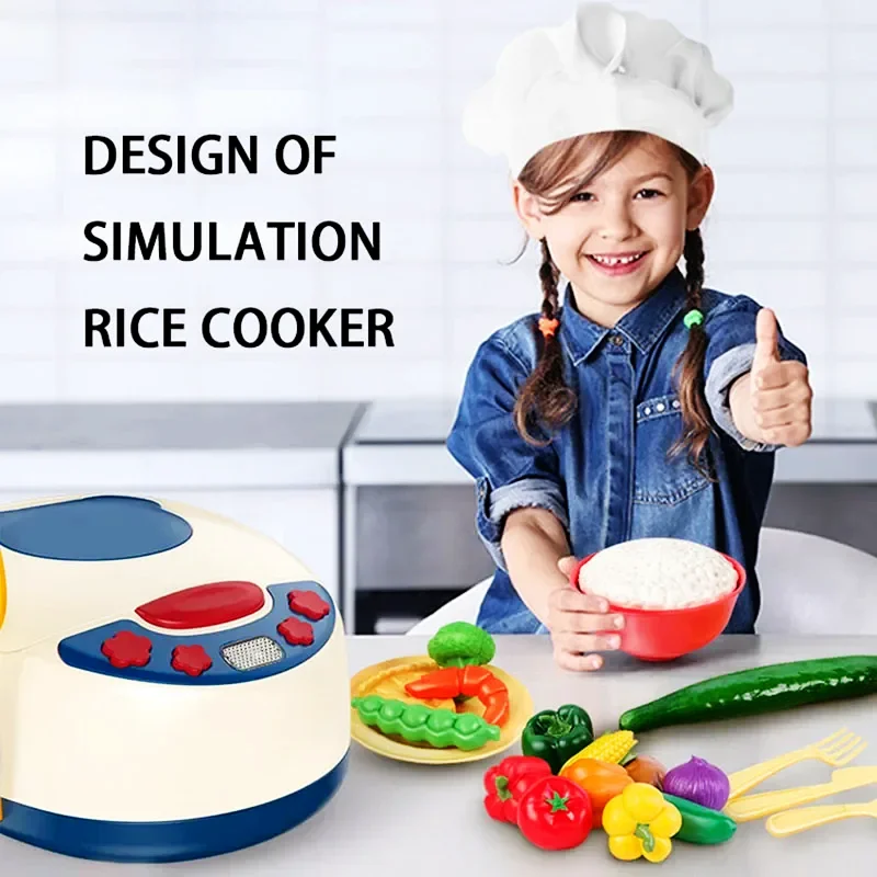 Juguetes de cocina para niños, modelo de olla arrocera, juego de simulación, electrodomésticos de cocina para accesorios de comida, juguete, regalos para jugar a las casitas