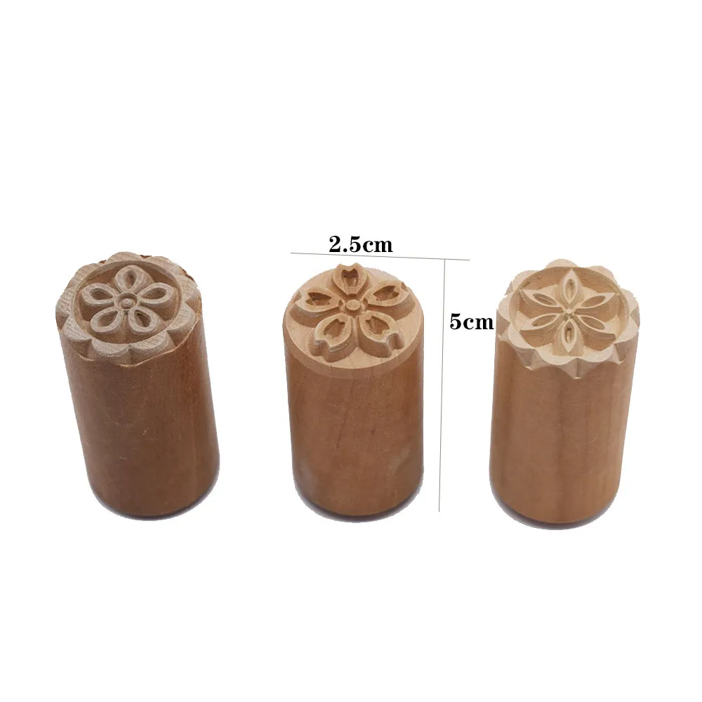 2,5 cm Kirschblüten-Keramik-Textur-Siegel, weiche Ton-Skulptur, handgefertigte Prägewerkzeuge im nationalen Stil – Detail 5