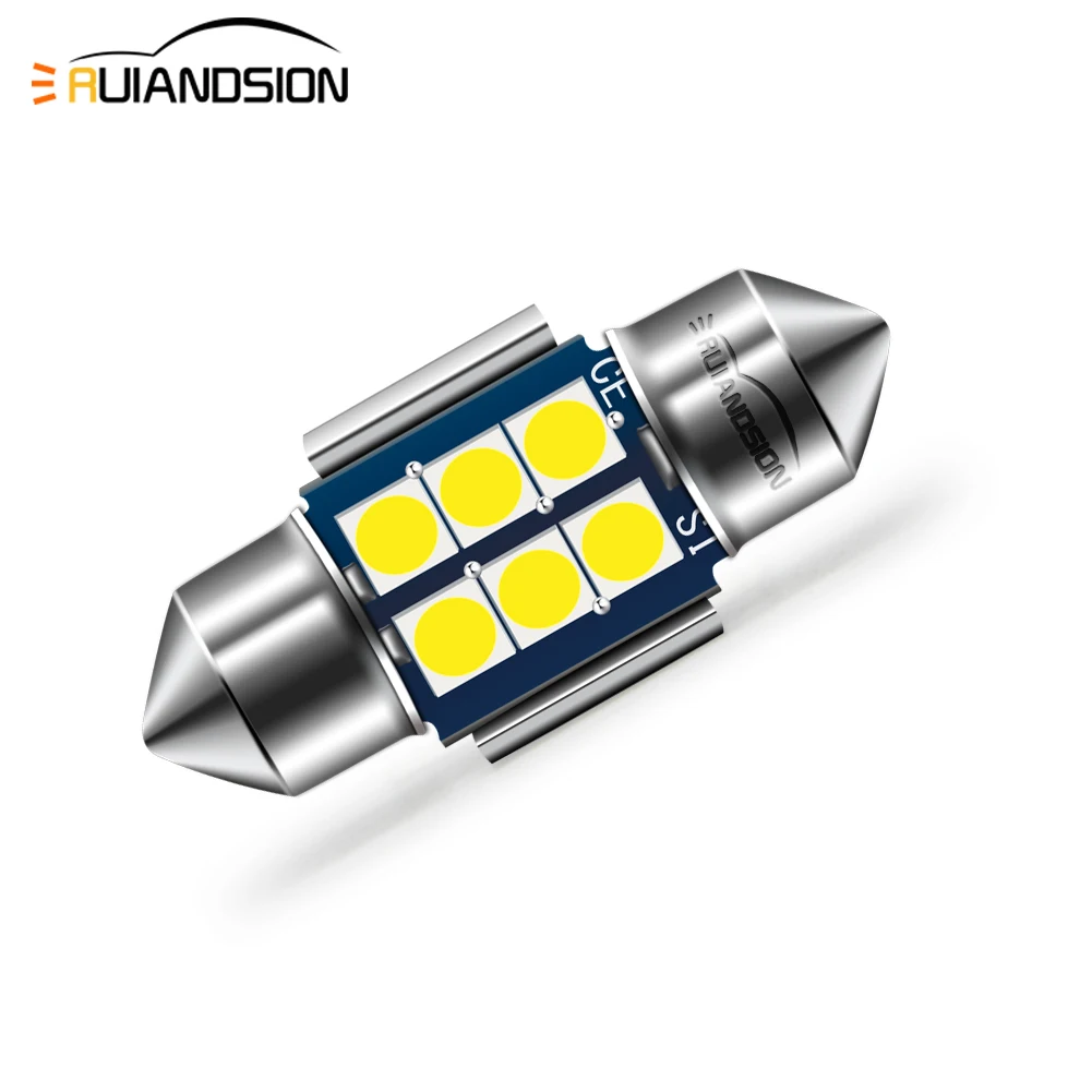

Светодиодная лампа Ruiandsion 1x c5w 2835 Canbus Festoon 28 мм 29 мм для автомобильного интерьера, купольсветильник лампа для чтения, белая, 12 В, без полярности