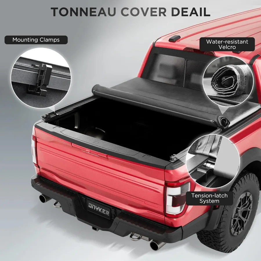 غطاء تونيو لسرير الشاحنة القابلة للطي الناعم لـ 20162023 تاكوما مع سرير 5 بوصة 60 ونظام مسار OE يقدم وصولًا سهلًا لحماية الطقس #3
