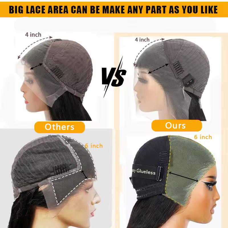 Pre Cut Lace Wig Human Hair Ready to Wear Transparent 13x4/13x6 Lace Front Human Hair Pre Plucked Pre Cut 5X5 Lace Closure Wig - Image 4