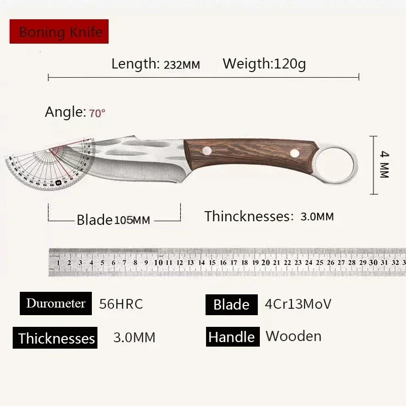 Kitchen Knife Hand Held Meat Knife Boning Knife Fruit Knife Household Sharp High Hardness Bone Removal Knife Stainless Steel