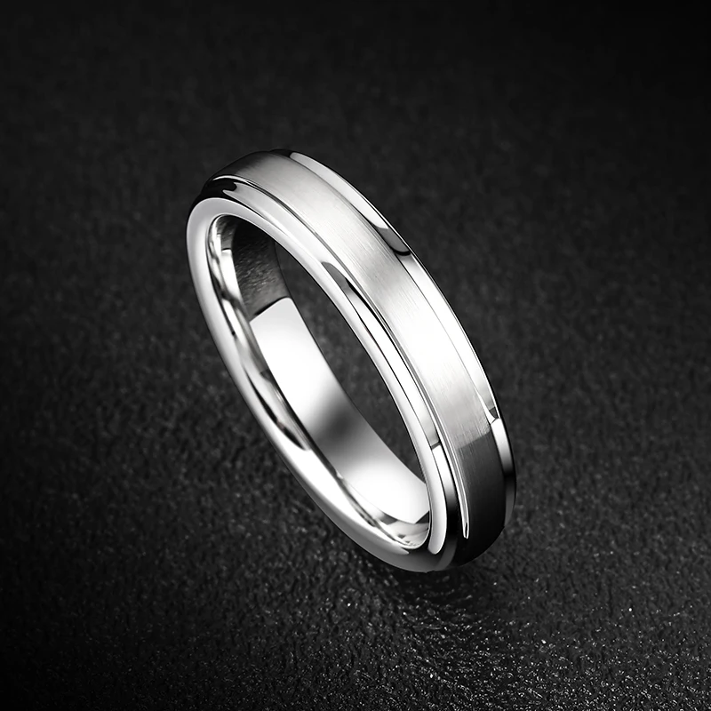 Loyal Moon Tungsten Rings For Men 5mm/8mm Silvery Fashion Male Classics Wedding Engagement Jewelry,Engraving