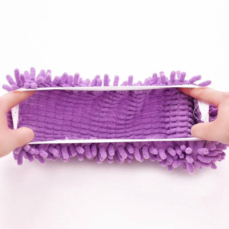 2Pcs Chenille Dust Mop Slippers Foot Socks Mop Caps Multi-Function Floor Cleaning Lazy Shoe Covers Dust Hair Cleaner