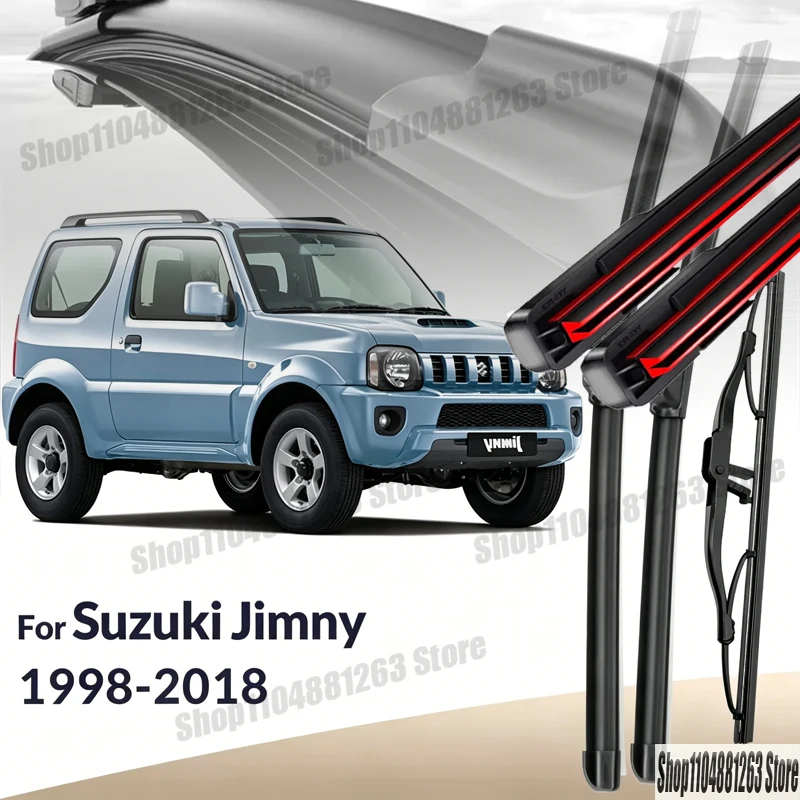 

Front & Rear Wiper Blades For Suzuki Jimny MK3 1998-2018 1999 2000 2001 Wiper Windshield Windscreen Window Brushes 18"+16"+11"