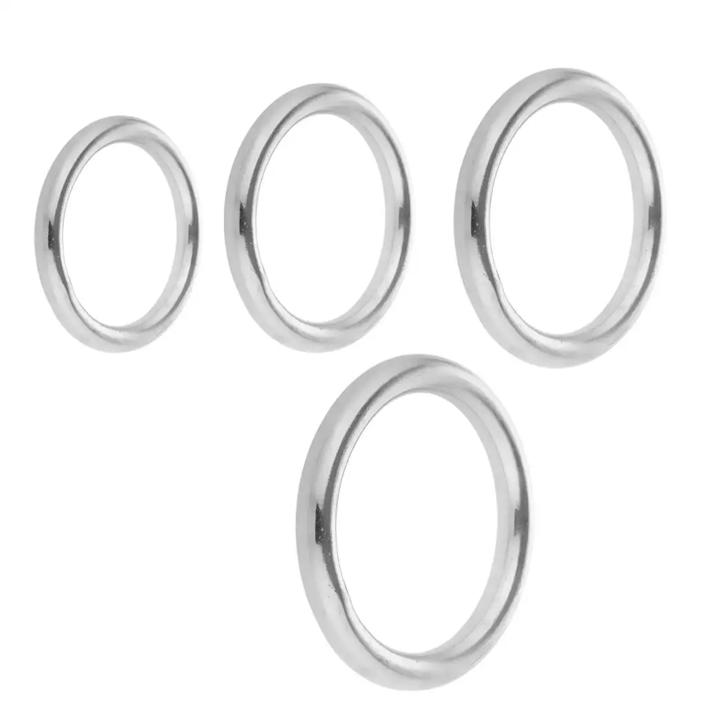 Welded Ring 304 Stainless Steel O Round Ring Marine Shade Sail Boat - 4 Size