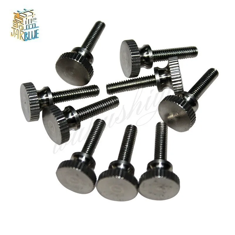 

2Pcs M8x10 12 14 16 20-50mm Stainless Steel Knurling Head Knurled Thumb Screw Hand Tighten Curtain Wall Glass Lock Screws GB834