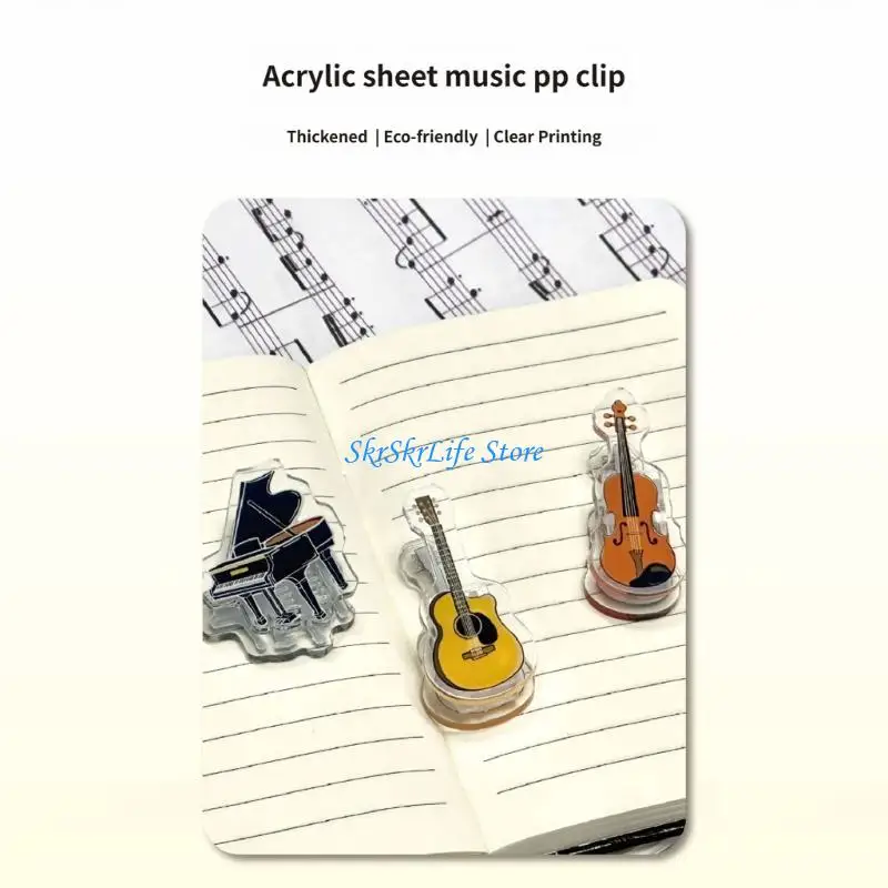 E65E Decorative Plastic Sheet Holder With Piano Guitar Violin Styles For Office School And Performances