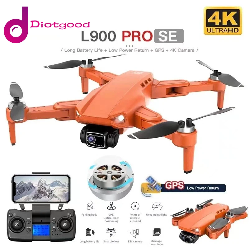 L900 Pro SE GPS Drone Profesional 4K HD 5G WIFI FPV kamera Quadcopter z bezszczotkowym silnikiem RC Mini Dron dla dzieci zabawki