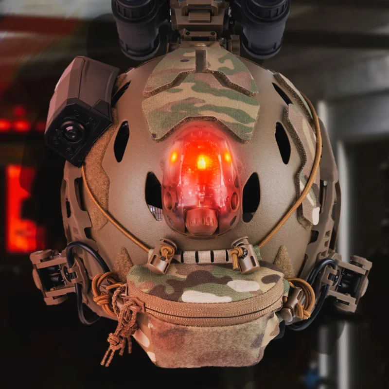 

Tactical Helmet Signal Light Multi Color Red/Green/Blue/White/IR Survival Safety Signal Lights Fishing LED Flash Helmet LAMP