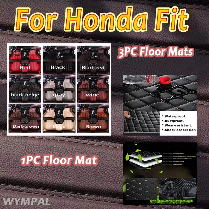 

Роскошные ковры, автомобильные коврики для Honda Fit Jazz 2007 2006 2005 2004, автостайлинг салона, защитные кожаные коврики, водонепроницаемые коврики