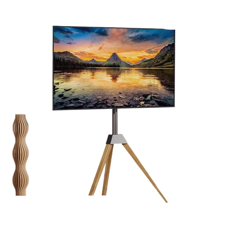 Art TV Floor-standing Stand, Solid Wood Stand, 48/55/65 inch for living room