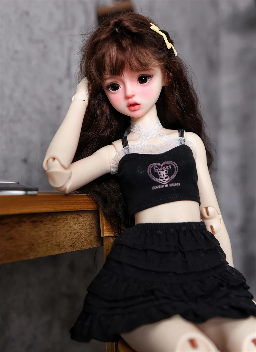 BJD doll skirt suitable for 1/4 size cute doll clothes sweet and spicy suspender bottoming vest cake skirt doll accessories