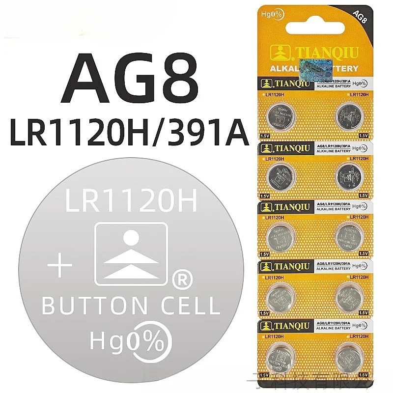 2-50PCS 1.55V AG8 Battery 1.5V Li-ion Button Coin Cell Batteries LR1120 391 SR1120 191 LR55 Toys Remote Camera Watch Battery