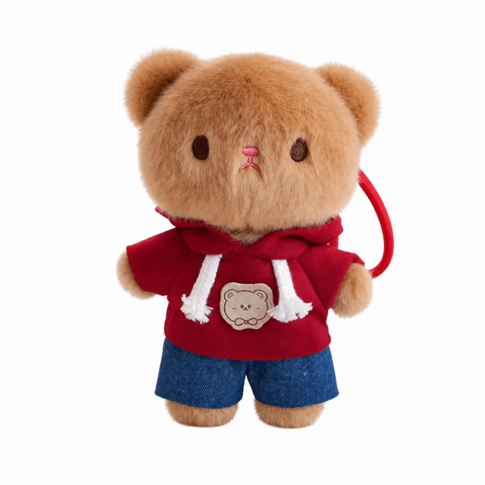 Kawaii Multicolor Cartoon Bear Keychain PP Cotton Plush Doll Key Ring Pendants Harry Bear Bag Ornament Couple Accessories