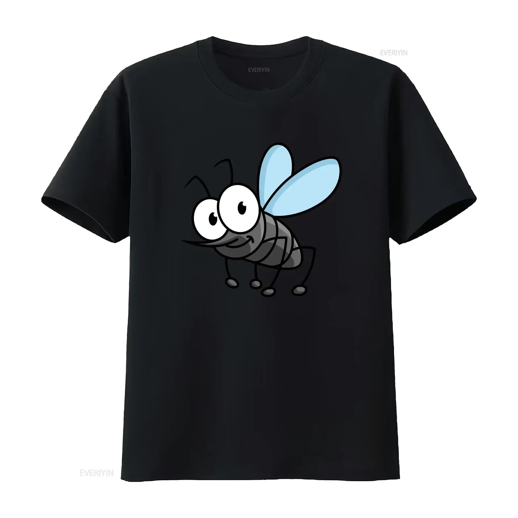 Mens Mosquito Print Cotton T Shirt Size XS to 5XL vintage Washed Breathable Slightly Casual Stretched Comfortable Unisex