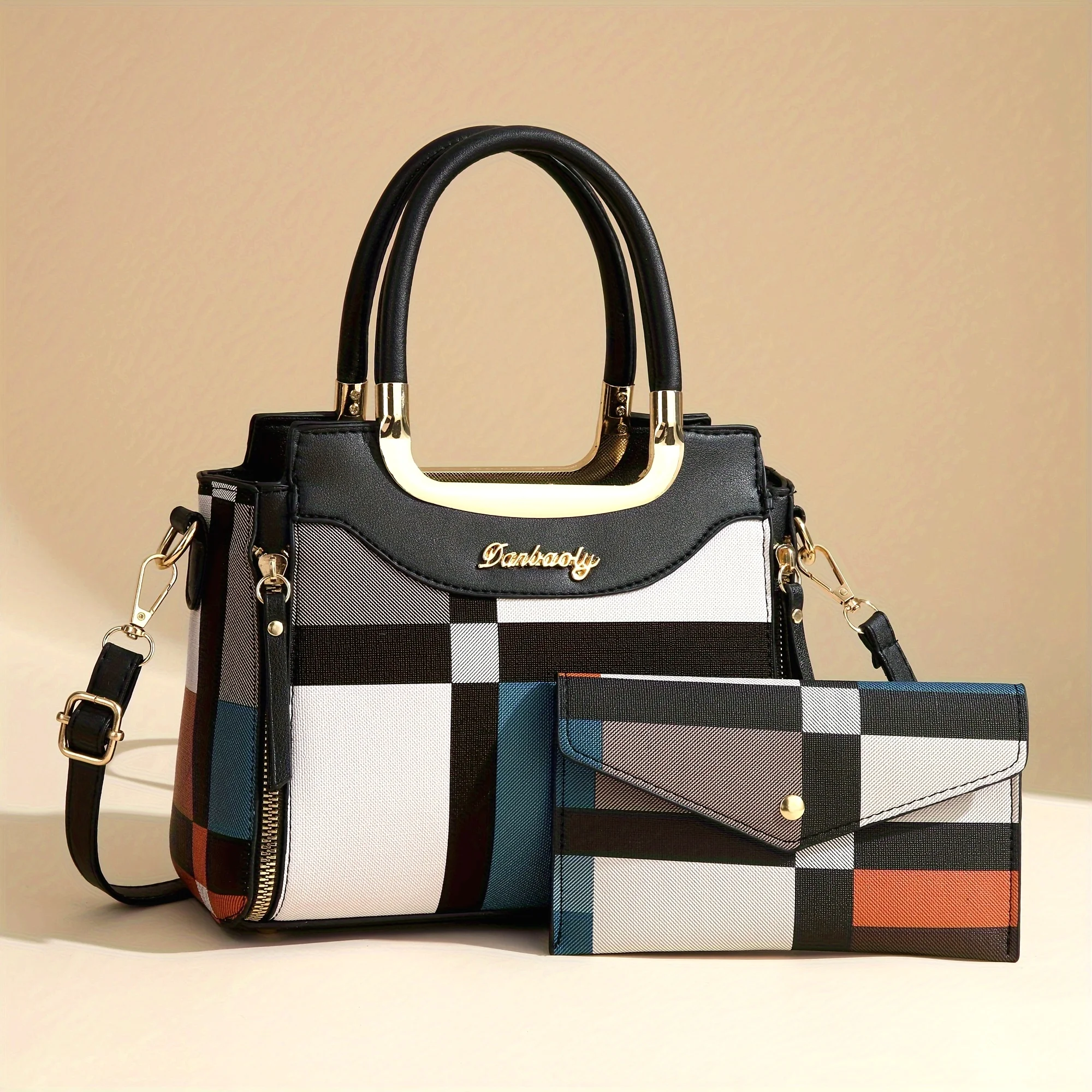 

Модный винтажный комплект сумочек: сумка через плечо с алфавитным дизайном — минималистичная элегантная женская сумка, подарочный набор из нескольких предметов.