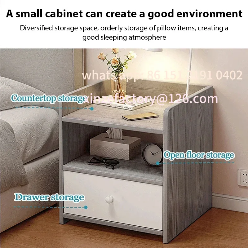 

Customizable Bedside Table with Drawer Storage Nightstand Bed Sideboard Bedroom Furniture Multi-Layer Storage Cabinet Small Simp
