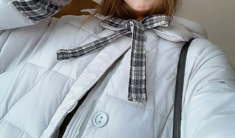 سترة منقوشة فضفاضة من القطن 2025 معطف شتاء جديد من القطن السميك #2