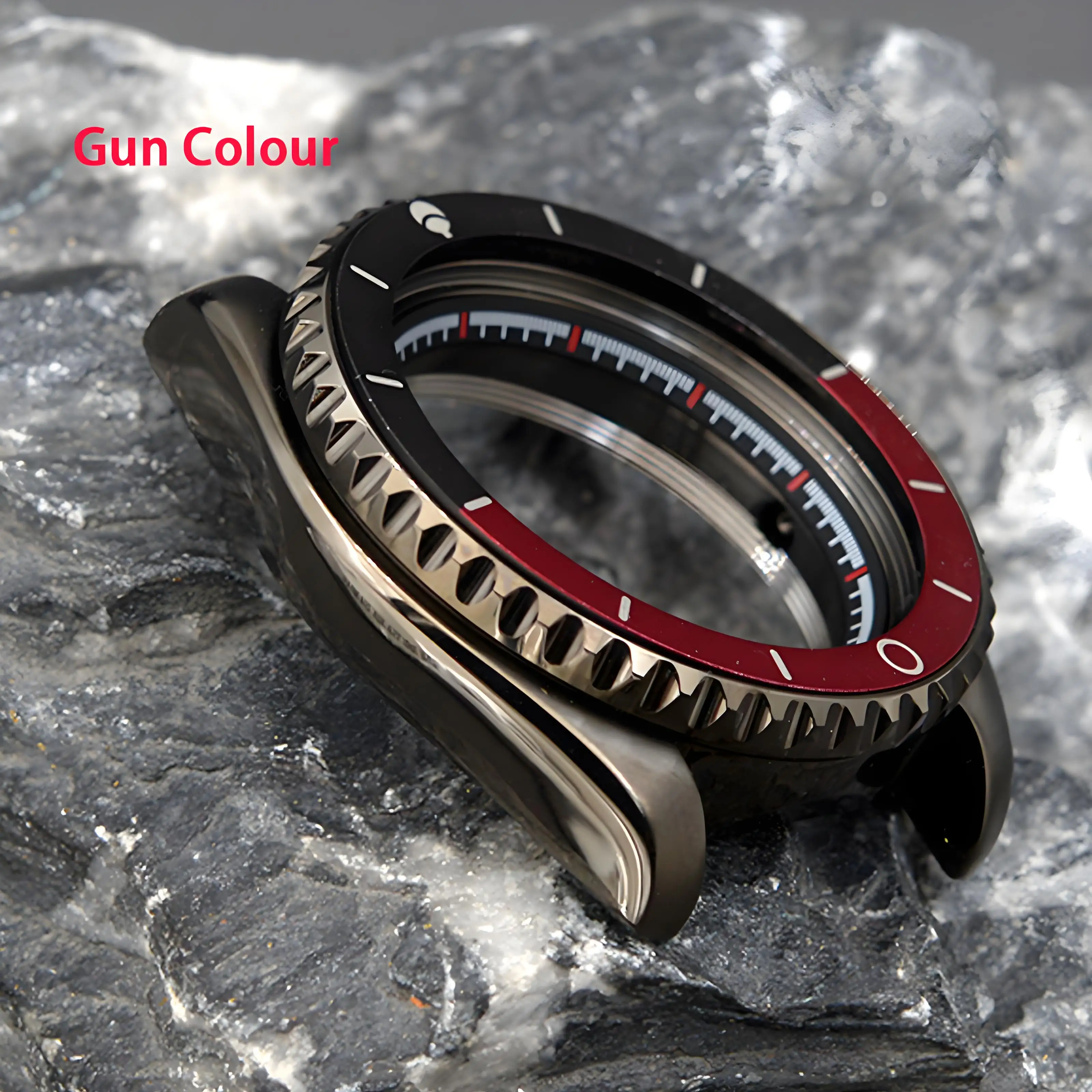 Mod SKX007 SKX009 Gun Colour Men's Watch Case Fit NH34 NH35 NH36 Automatic Sapphire Glass 200M Waterproof Case