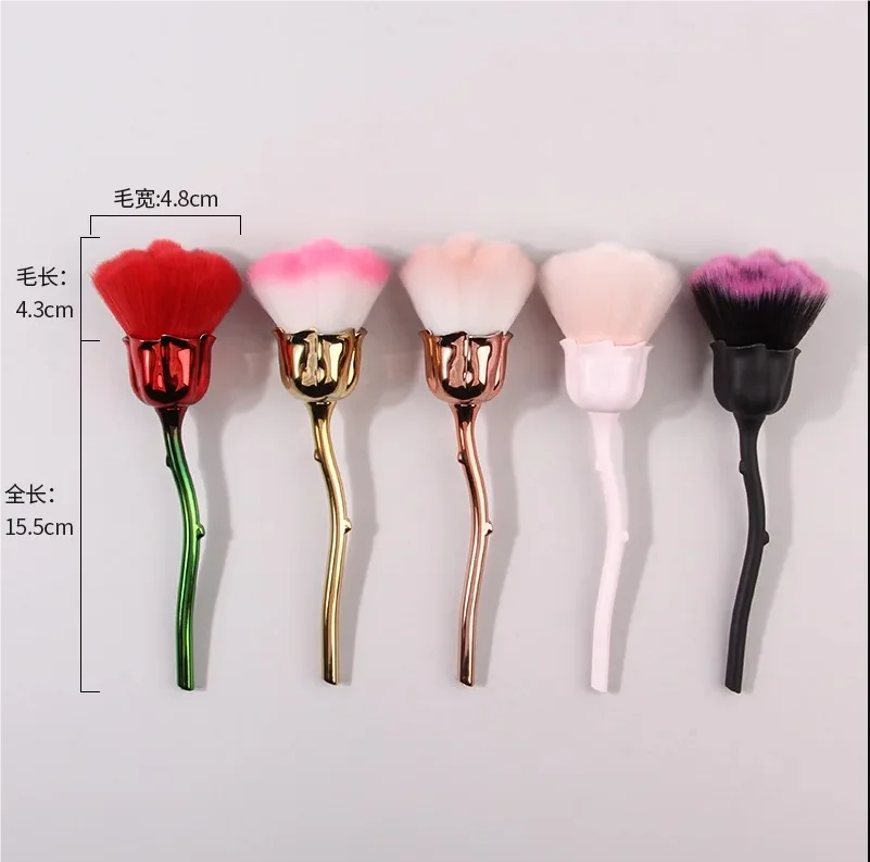 Art Rose Flower Make-upborstel Zachte nagelborstel voor manicure Poederborstel Zacht bont Make-up tool Vrouwen Gezicht Schoonheidstools