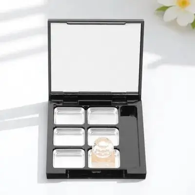 1 conjunto vazio caso sombra recarregável blush recipiente espelho compacto viagem organizador de maquiagem diy caixa de armazenamento para